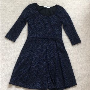 Navy blue lace 3/4 sleeve dress
